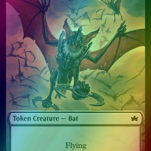 Bat Token (10) // Warren Warleader Token (05) [Bloomburrow: Tokens] [Foil]