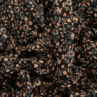 Black Woven Chanderi Cotton Saree With Red Border