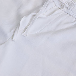 White Self-Design Slim Fit Trousers