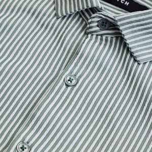 Green Stripes Slim Fit Stretch Shirt