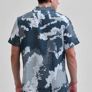 Teal Abstract Box Fit Shirt