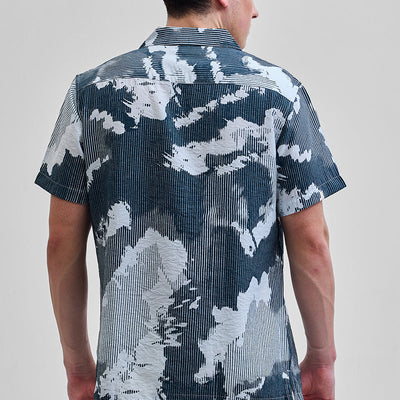 Teal Abstract Box Fit Shirt