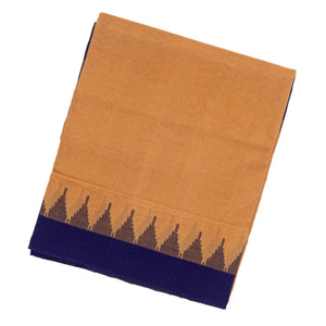 Sandal Handloom Orissa Cotton Saree With Contrast Purple Border