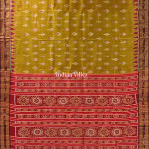 Mehendi Dual Tone Mayur Chandrika Khandua Silk Saree