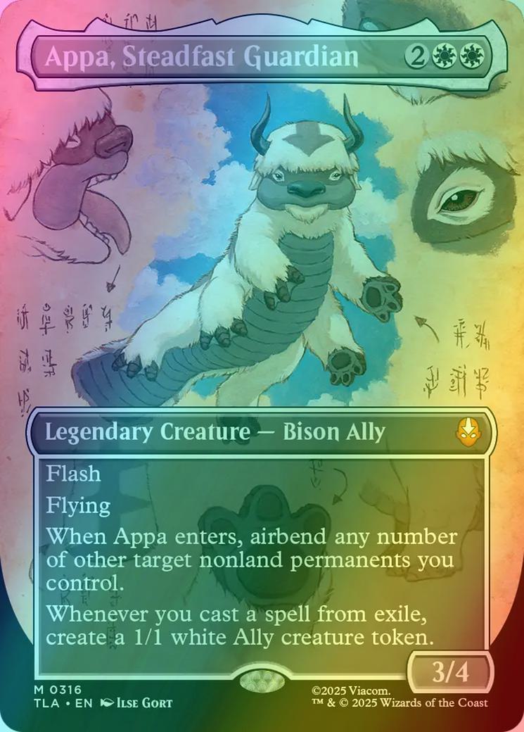 Appa, Steadfast Guardian [316] [Borderless] [Field Notes] [Avatar: The Last Airbender] [Foil]