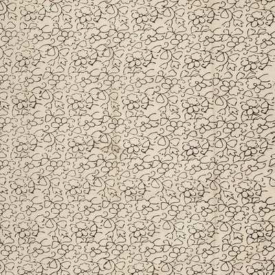 Black Woven Jaipur Cotton Saree With Taupe Printed Floral Motifs