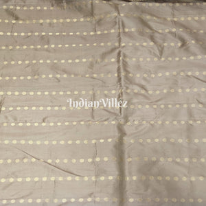 Carley's Rose Gold Designer Banarasi Katan Silk Saree With Small Border