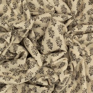 Cream Woven Jaipur Cotton Saree Printed With Floral Motifs