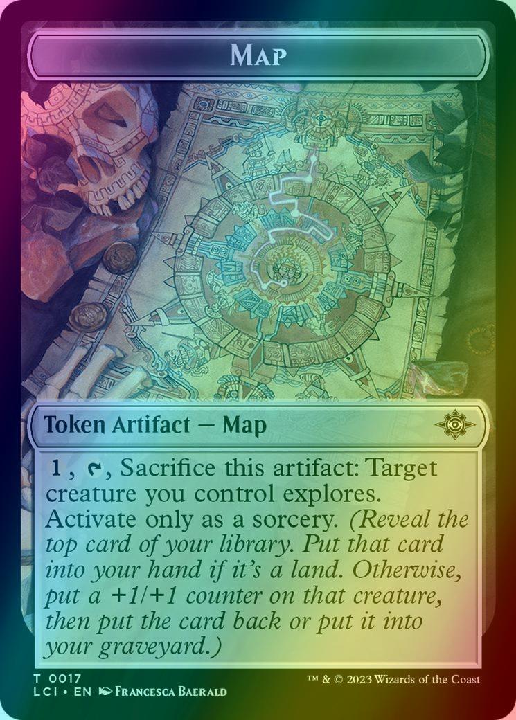 Angel Token (02) // Map Token (17) [The Lost Caverns of Ixalan: Tokens] [Foil]
