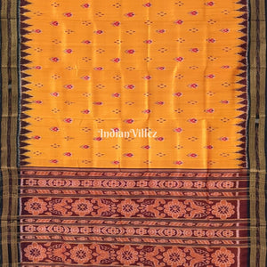 Yellow Mayur Chandrika Khandua Silk Saree