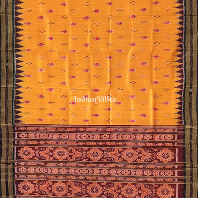 Yellow Mayur Chandrika Khandua Silk Saree