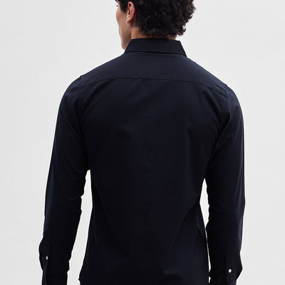 Black Solid Oxford Shirt