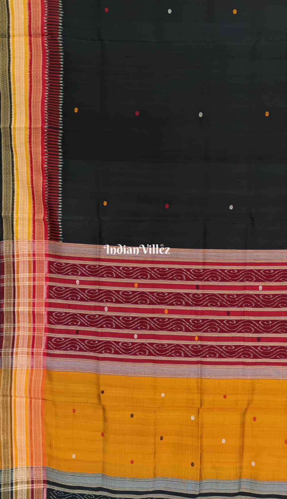 Black Kathiphera Odisha Ikat Khandua Silk Saree
