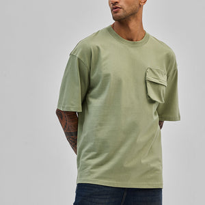 Sage Utility Pocket Oversized T-Shirt