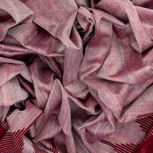 Chestnut Pink Orissa Plain Cotton Saree With Temple Border