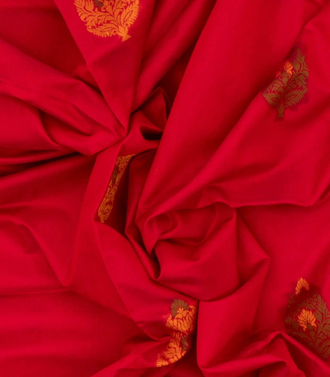 Hot Pink Handloom Kora Silk Cotton Saree With Mustard Pallu