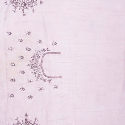 Purple Woven Blended Tissue Saree With Embroidered Floral Motifs