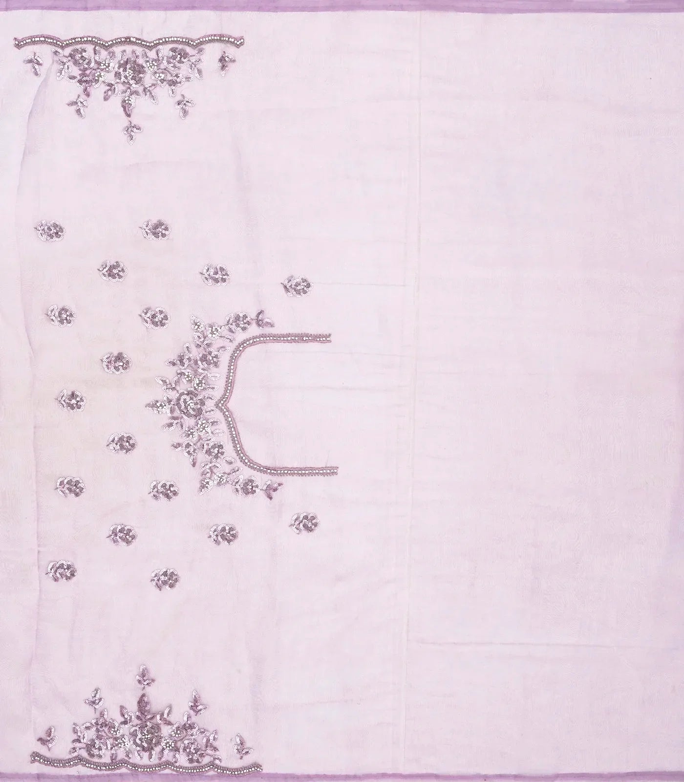 Purple Woven Blended Tissue Saree With Embroidered Floral Motifs