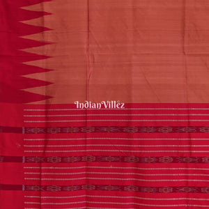 Brick Red Sambalpuri Ikat Silk Saree