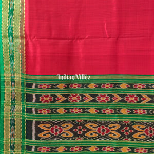 Red Green Odisha Ikat Khandua Silk Saree
