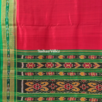 Red Green Odisha Ikat Khandua Silk Saree