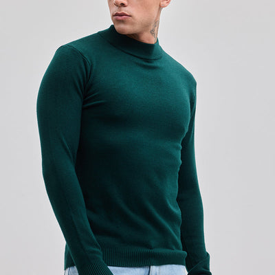 Dark Green Knitted Sweatshirt