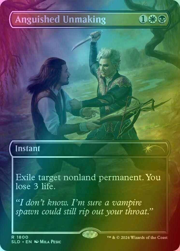 Anguished Unmaking [1800] [Borderless] [Astarion's Thirst] [Secret Lair Drop] [Foil]