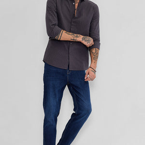 Grey Stripes Slim Fit Shirt