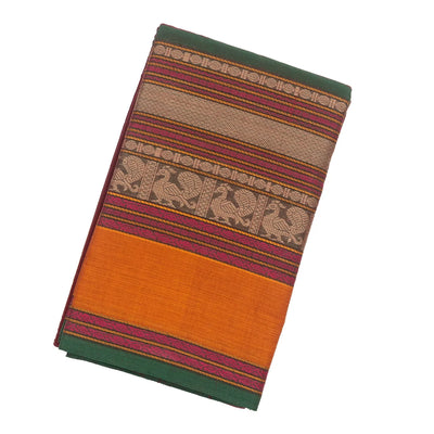 Crimson Handloom Kanchi Cotton Saree With Contrast Border