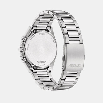 Eco-Drive Men Eco-Drive White Dial Chronograph Stainless Steel Watch CA4590-81A