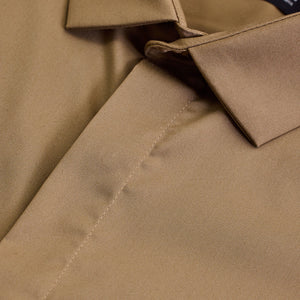 Light Brown Solid Concealed Placket Shirt