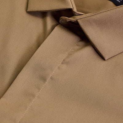 Light Brown Solid Concealed Placket Shirt