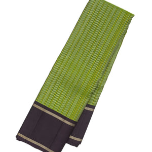Green Handloom Kanchipuram Silk Saree With Zari Stripes