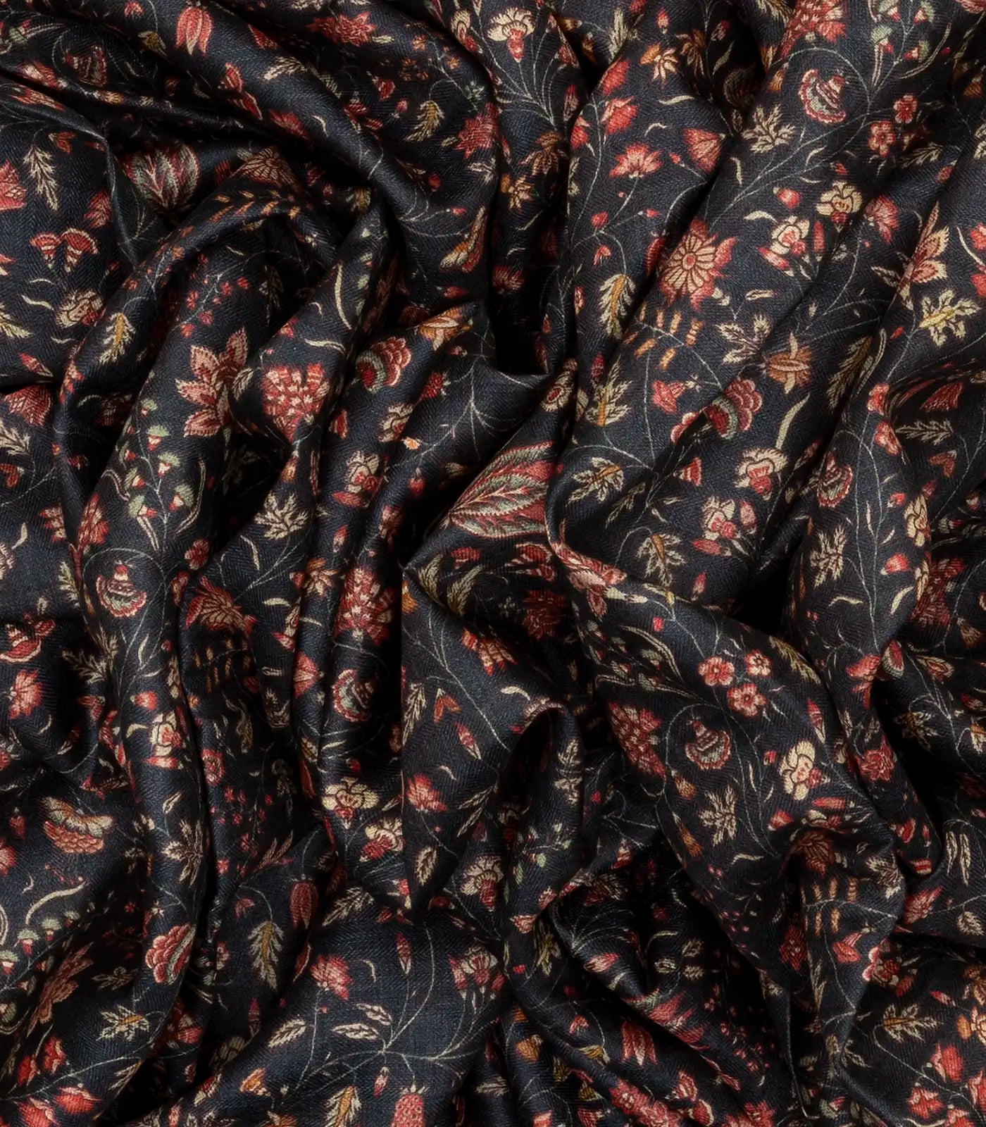 Dark Grey Handloom Tussar Silk Saree With Printed With Floral Motifs