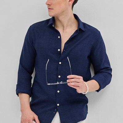 Navy Textured Shirt