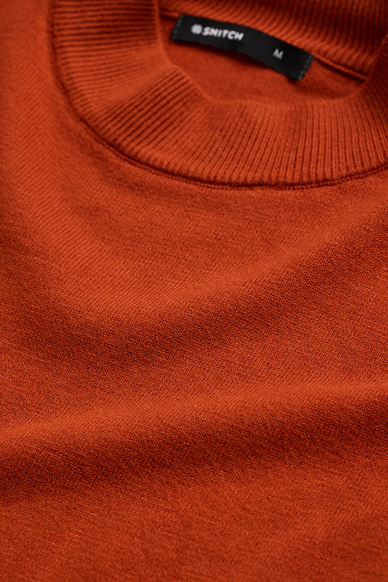 Orange Knitted Sweatshirt