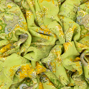 Light Green Woven Digital Printed Chiffon Silk Saree With Floral Motifs