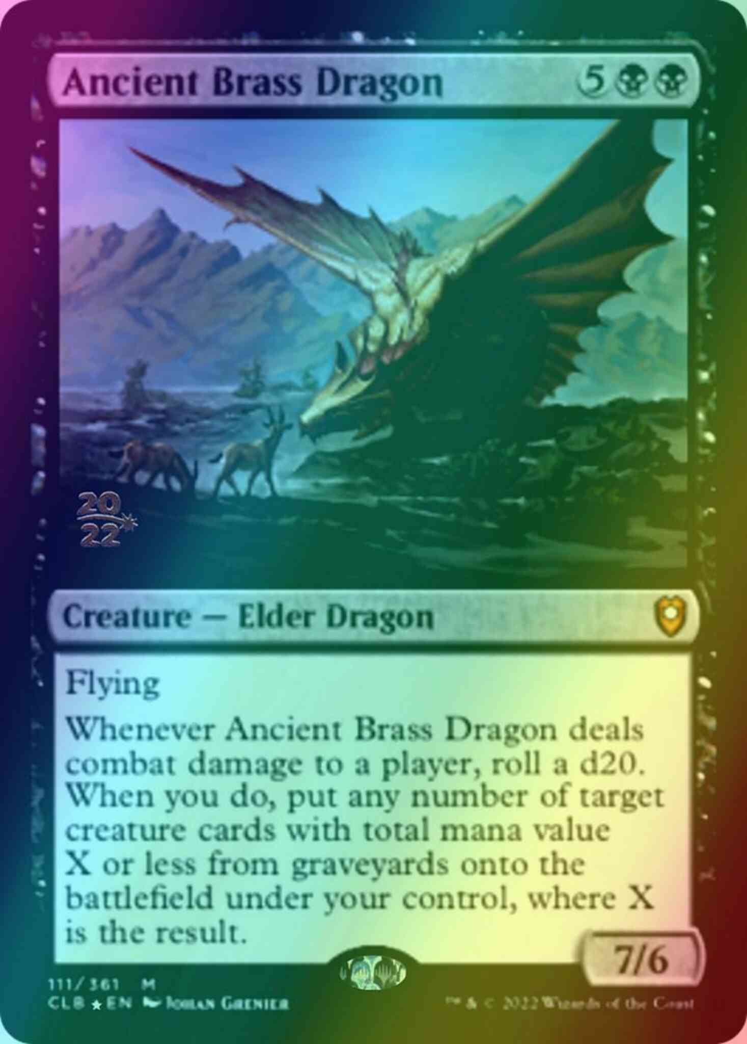 Ancient Brass Dragon [111s] [Prerelease] [Commander Legends: Battle for Baldur's Gate: Promos] [Foil]