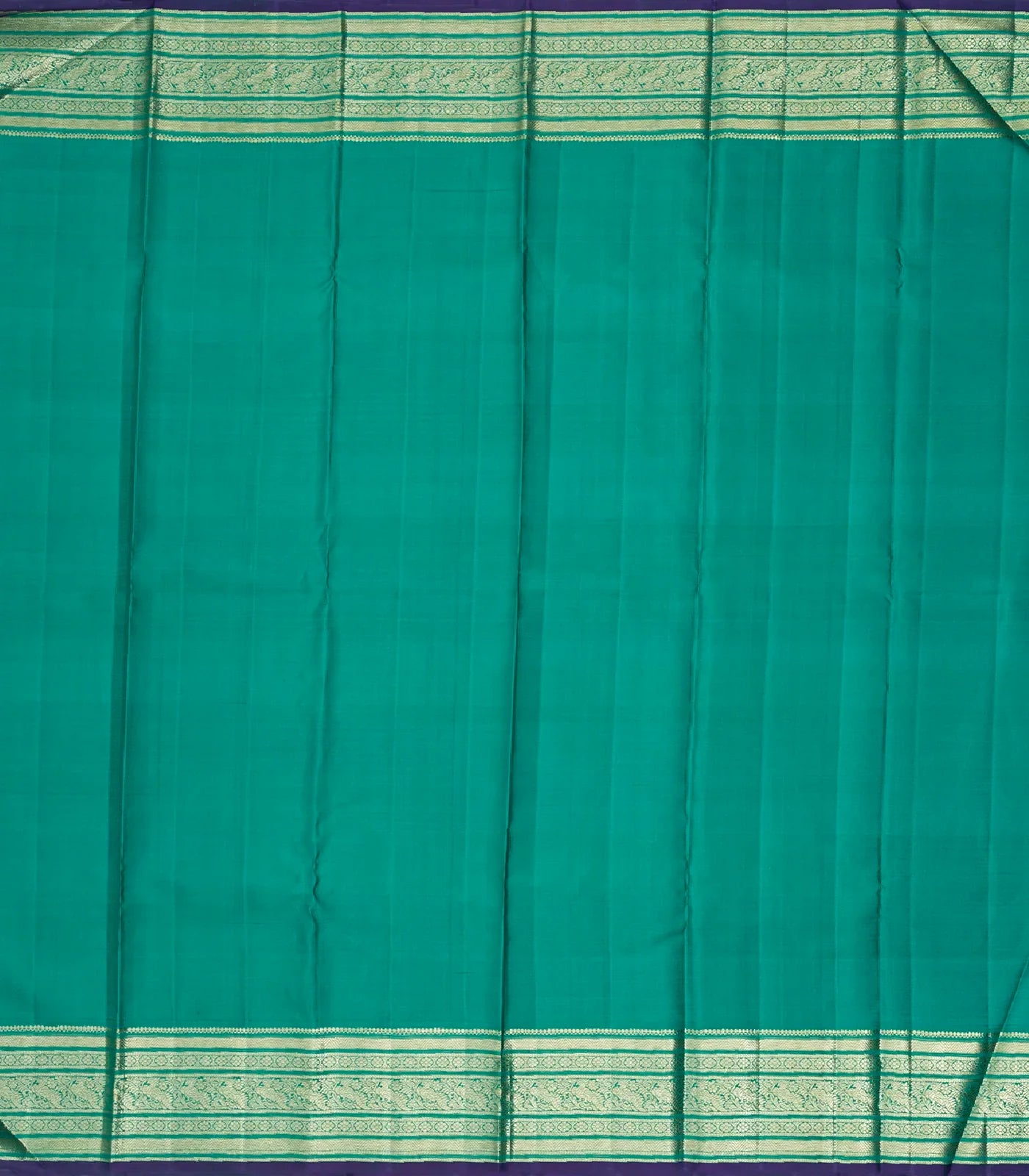 Multi Colour Handloom Kanchipuram Korvai Silk Saree With Stripes