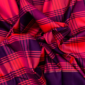 Hot Pink Handloom Kanchipuram Silk Saree With Checks