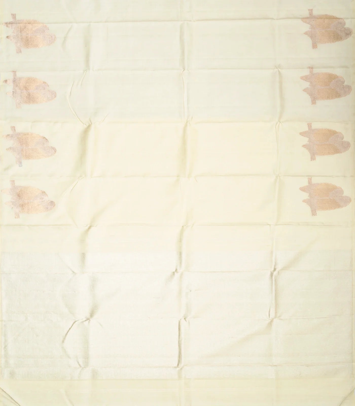 Cream Handloom Kanchipuram Silk Saree With Bird Motifs