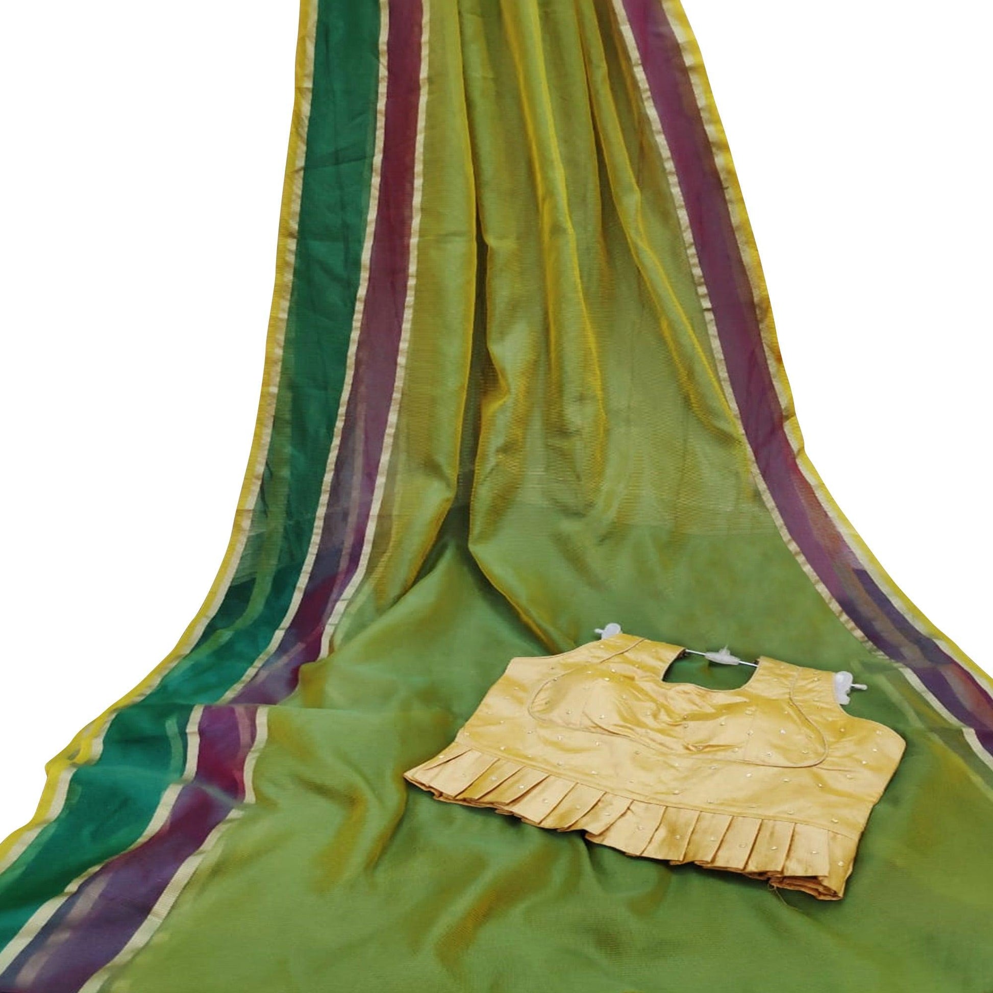 Capricious Green Colored Festive Wear Woven Silk Saree