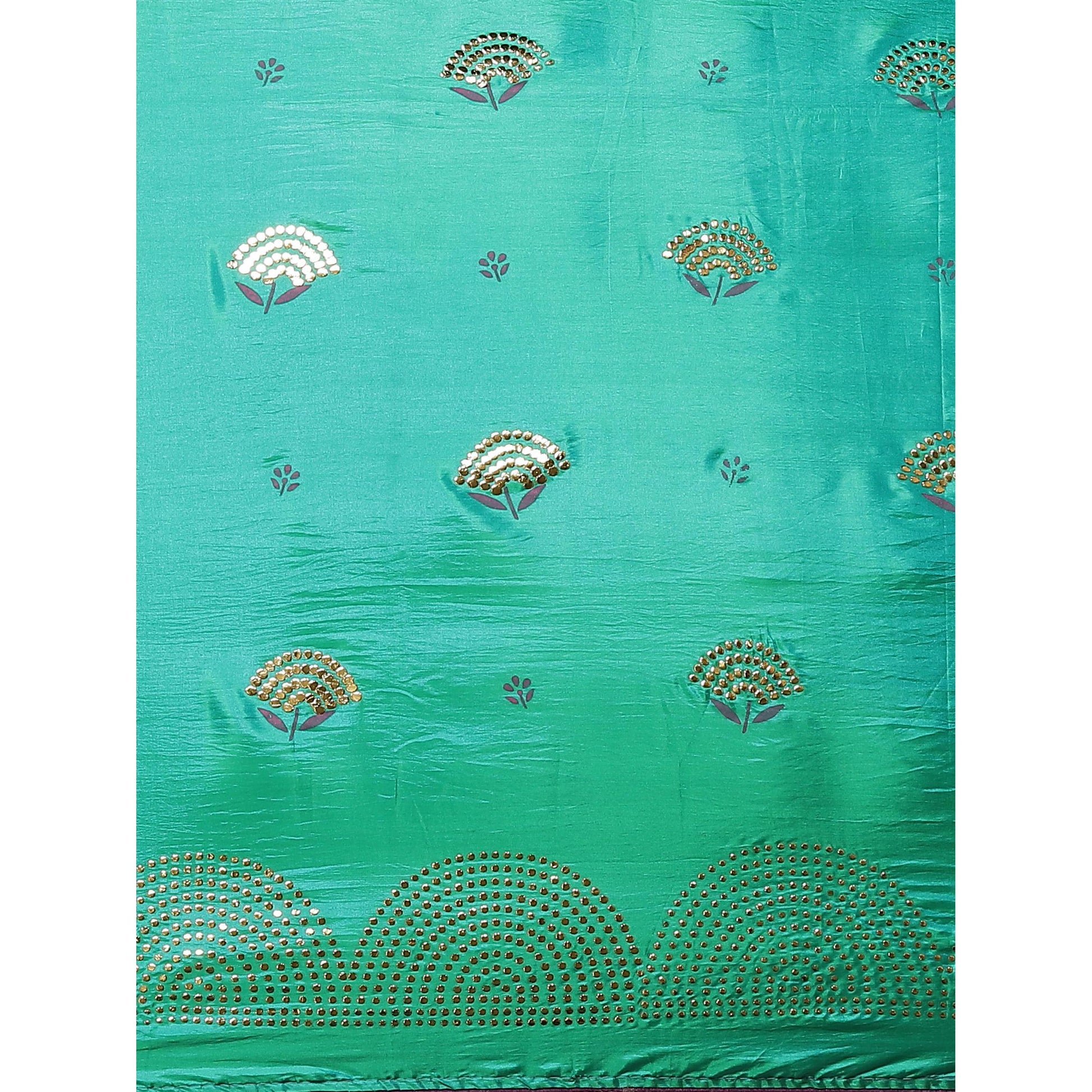 Capricious Green Colored Festive Woven Silk Blend Saree