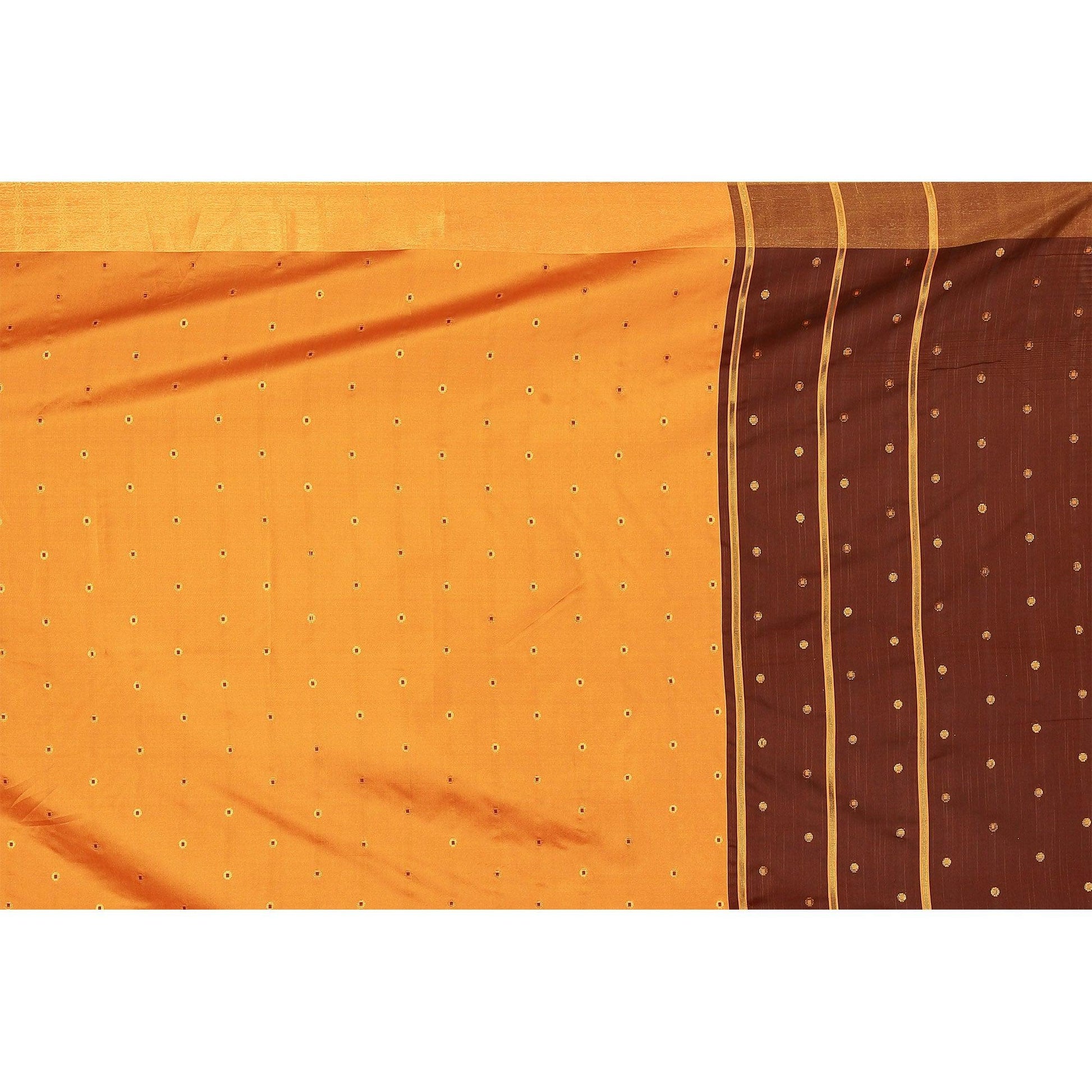 Capricious Light Orange Colored Festive Wear Woven Cotton Silk Saree
