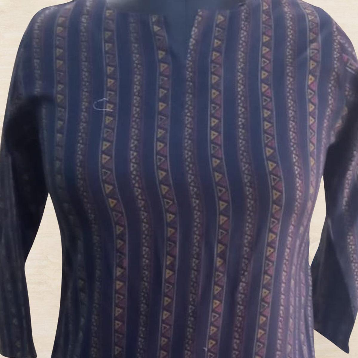 Capricious Navy Blue Colored Casual Wear Printed Cotton Top