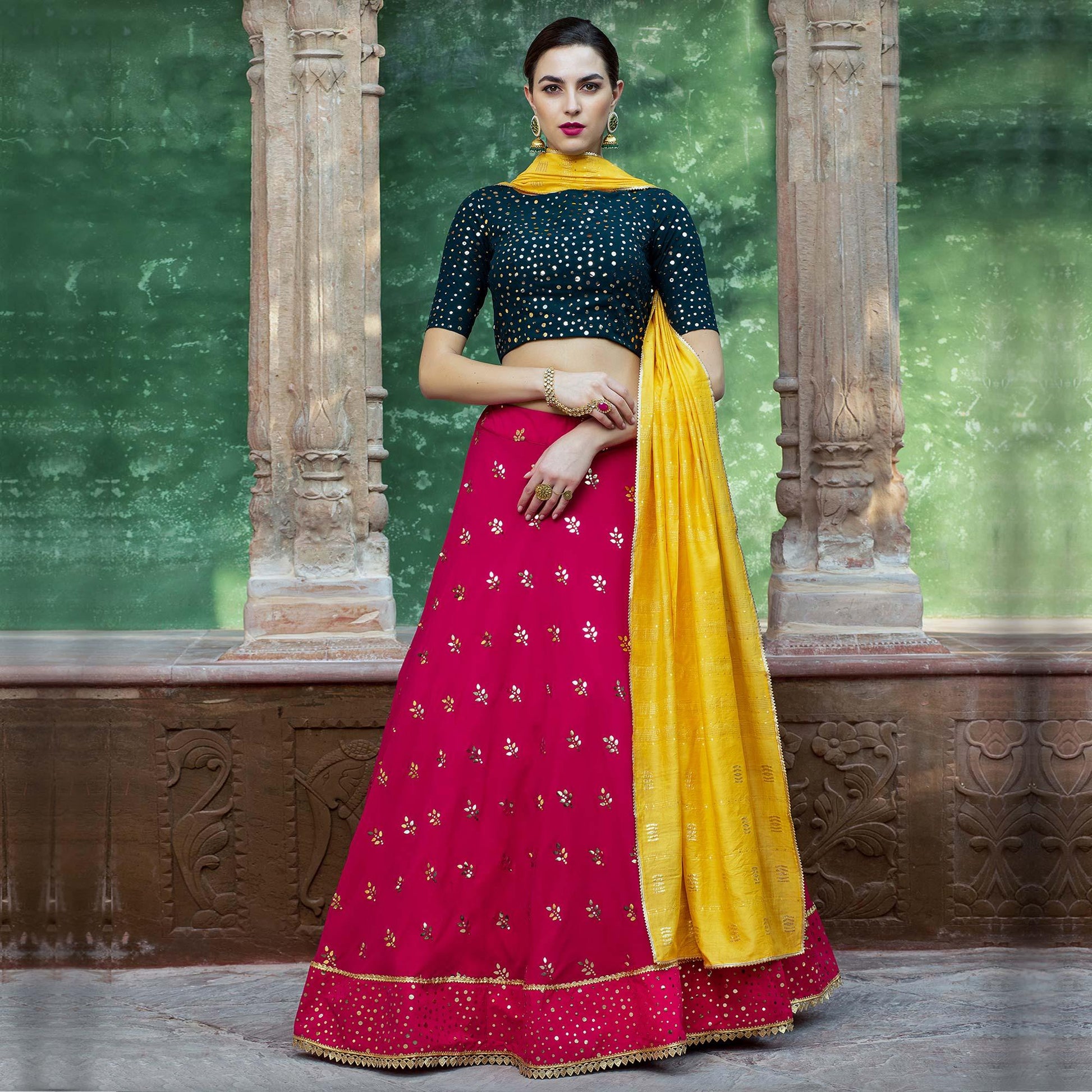 Capricious Raani Coloured Festive Wear Fancy Sequins Work Georgette Lehenga Choli