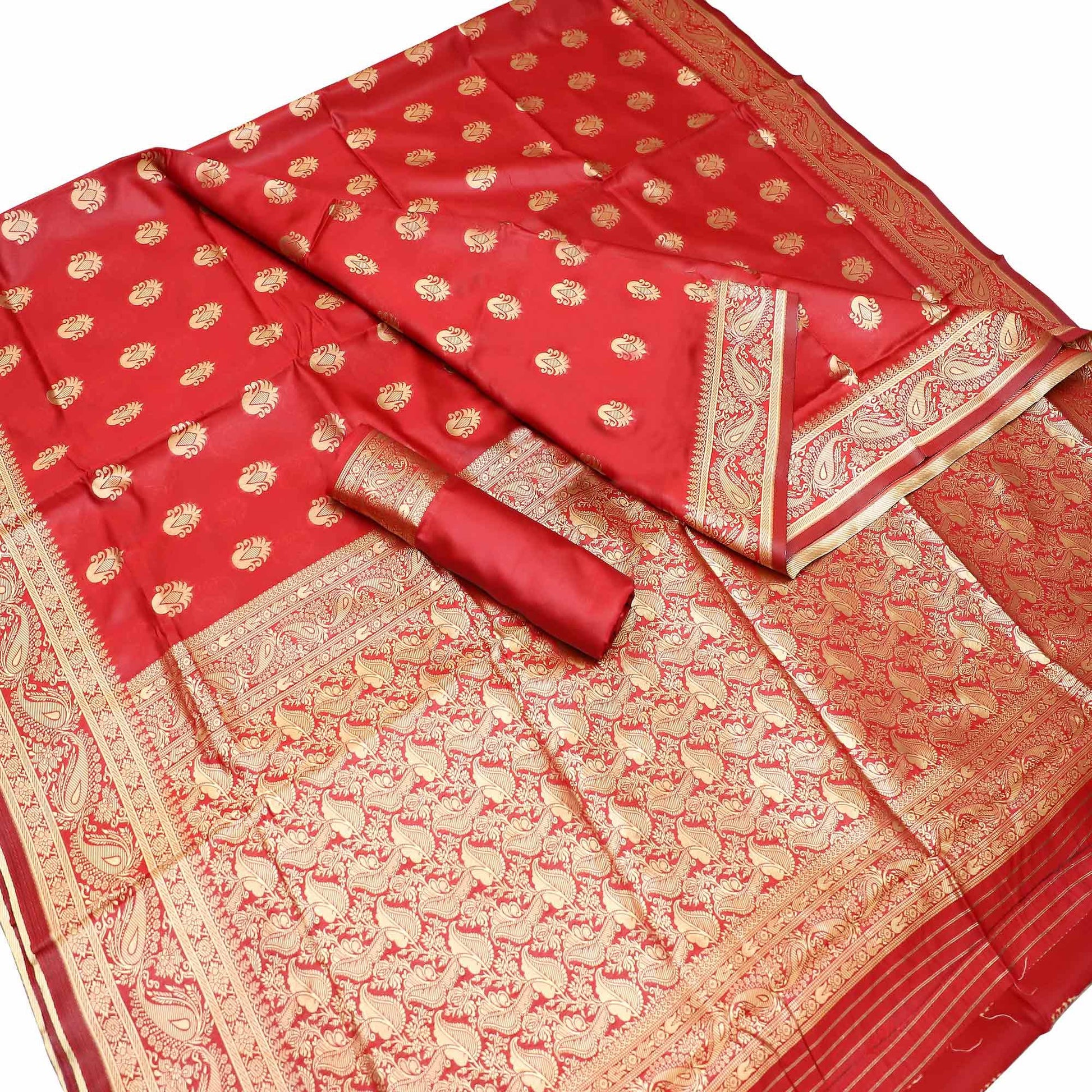 Capricious Red Colored Festive Wear Woven Kota Art Silk Banarasi Saree