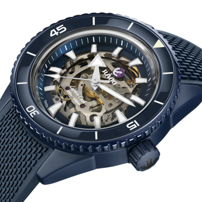 Rado Captain Cook High-Tech Ceramic Skeleton Blue Dial Men 43mm