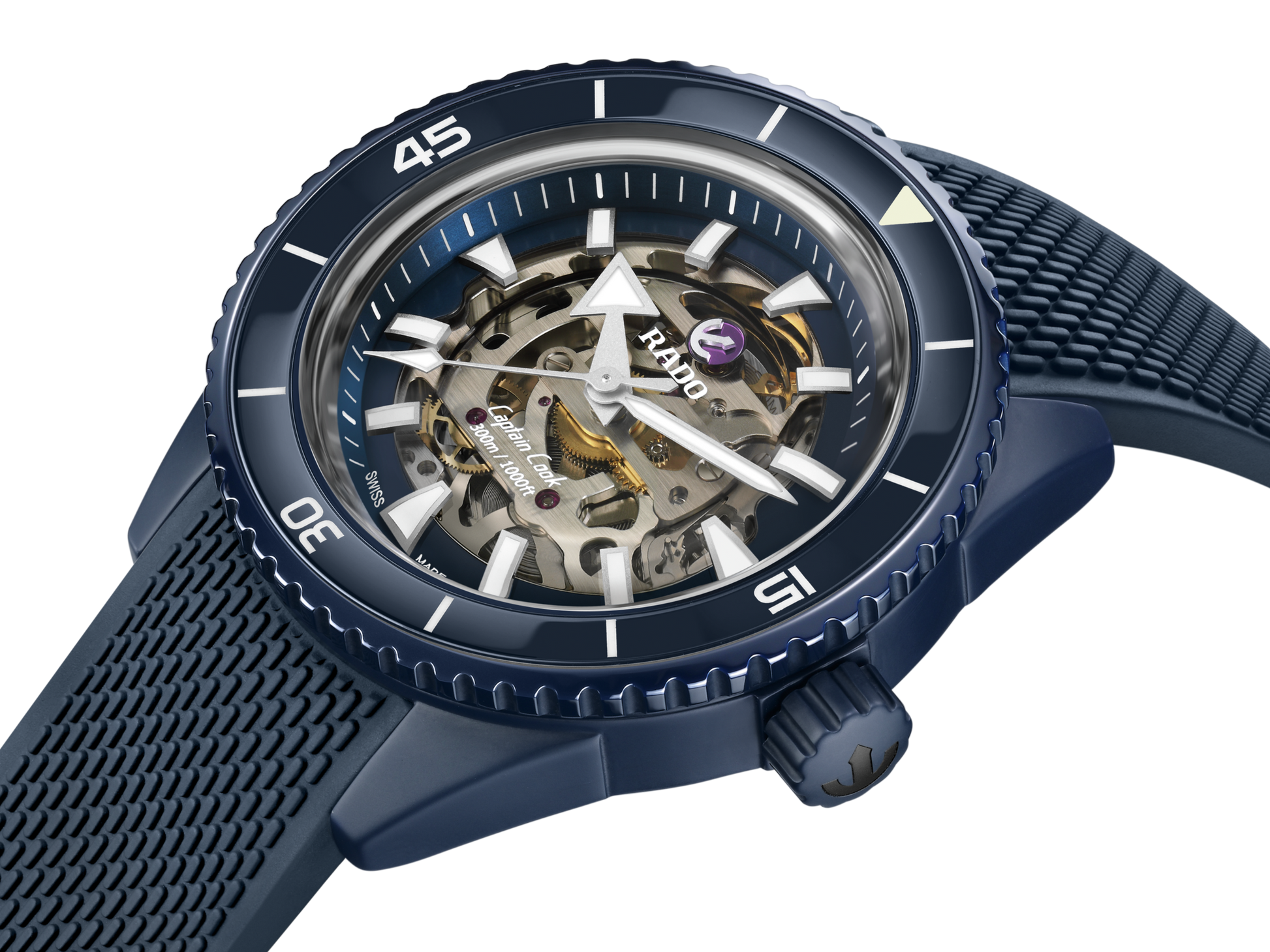 Rado Captain Cook High-Tech Ceramic Skeleton Blue Dial Men 43mm