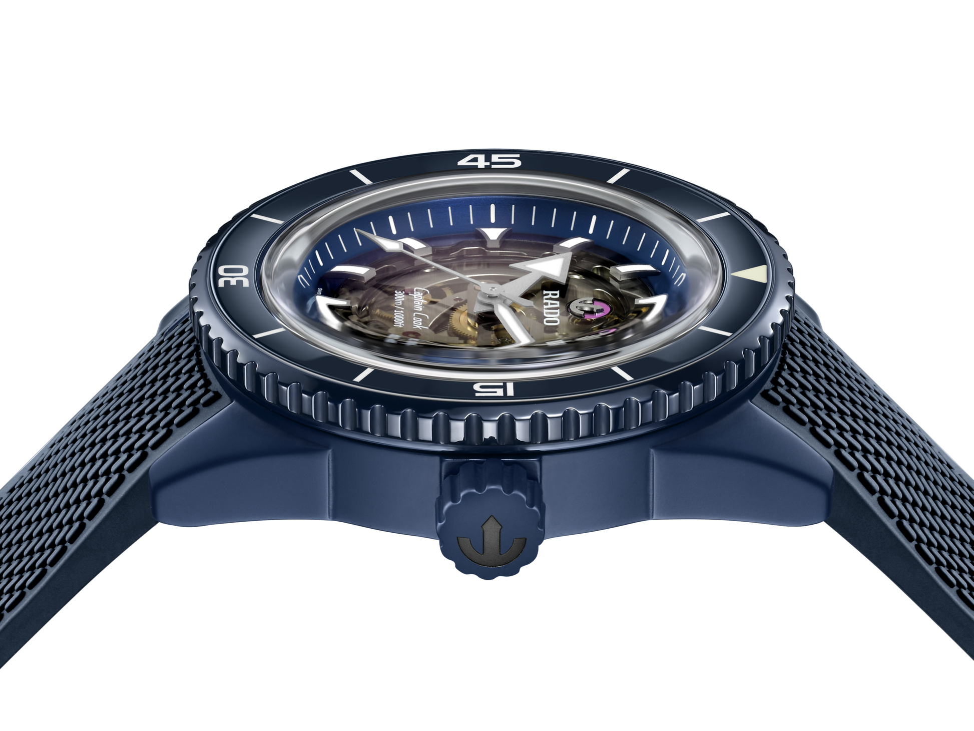 Rado Captain Cook High-Tech Ceramic Skeleton Blue Dial Men 43mm